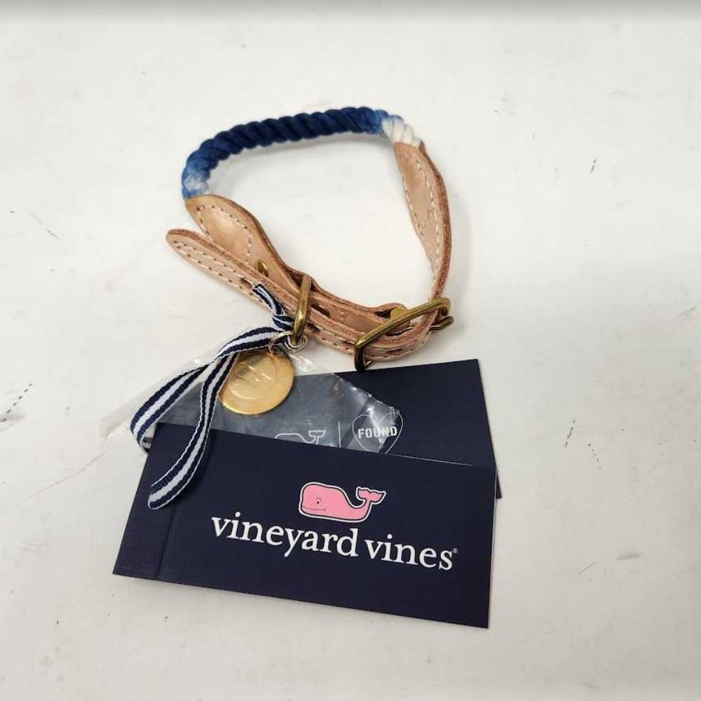New S M L dog Vineyard Vines limited edition ombre rope dog collar
